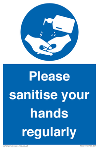 Please sanitise your hands regularly